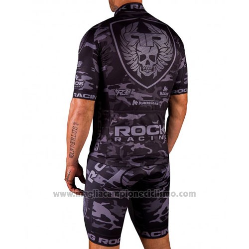 2016 Abbigliamento Ciclismo Rock Racing Marrone e Grigio Manica Corta e Salopette